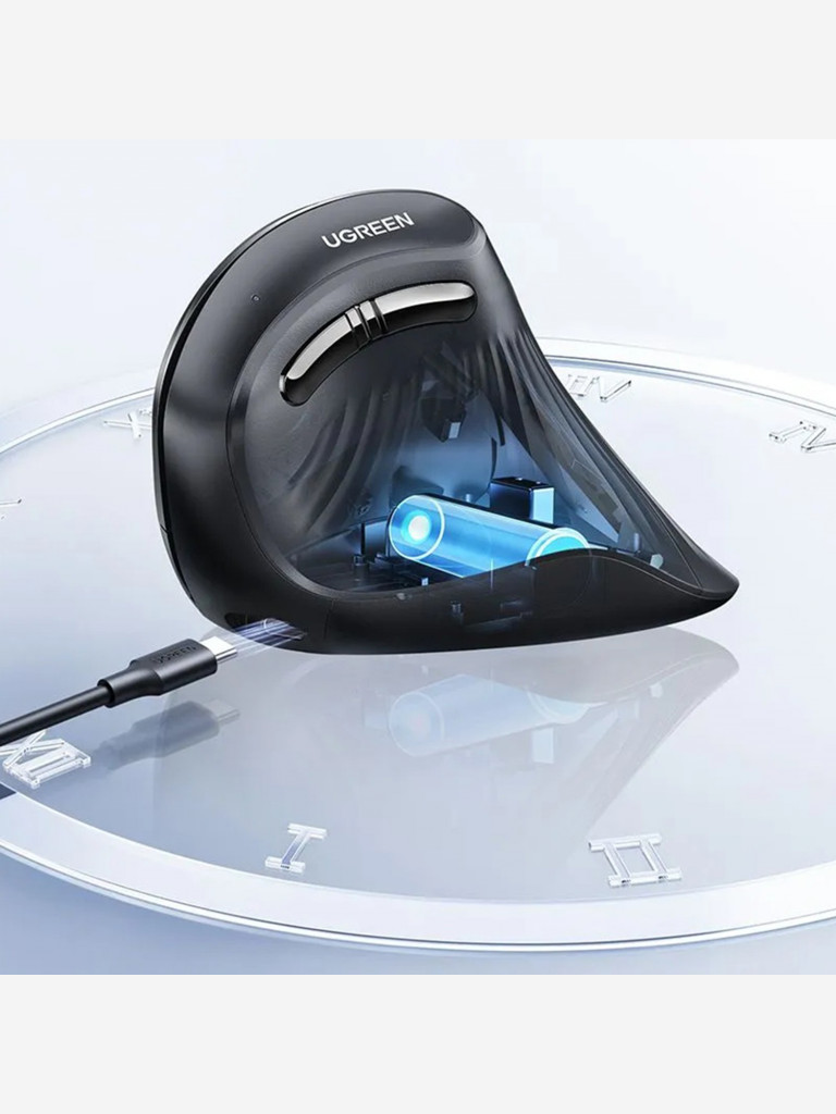 Беспроводная компьютерная мышь вертикальная UGREEN MU008S (85081) Multi-mode Wireless Vertical Mouse 2.4 GHz&BT