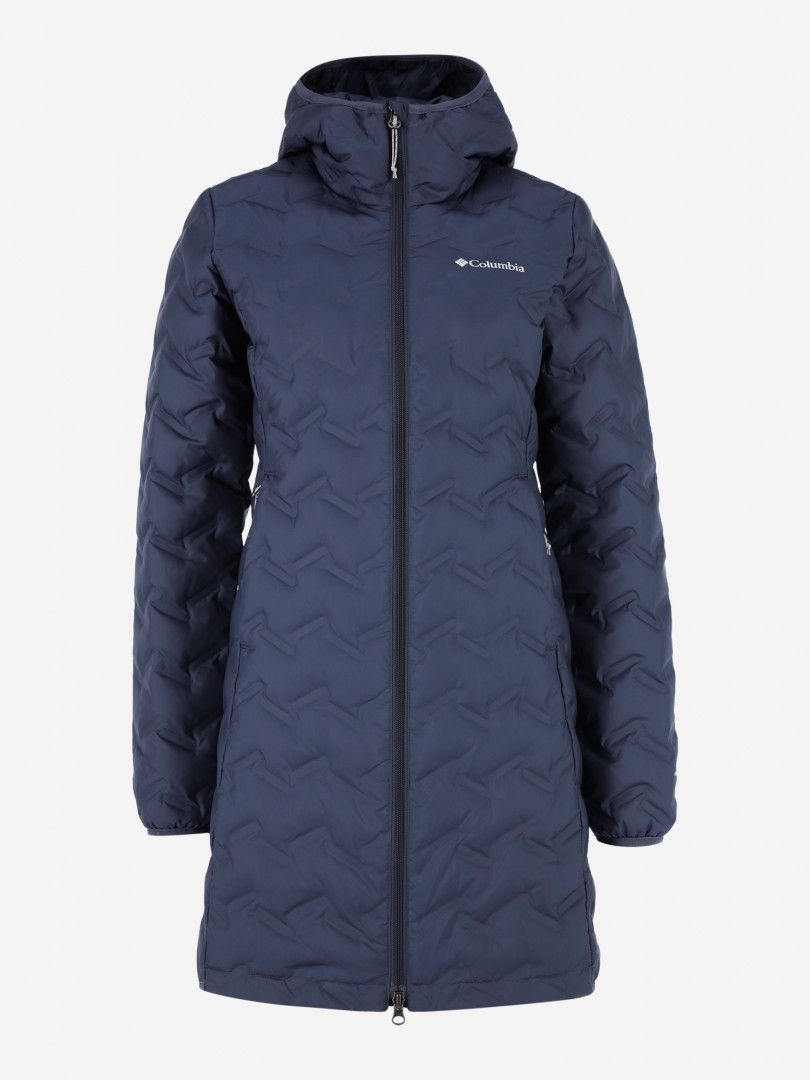 фото Пуховик женский columbia delta ridge long down jacket, синий