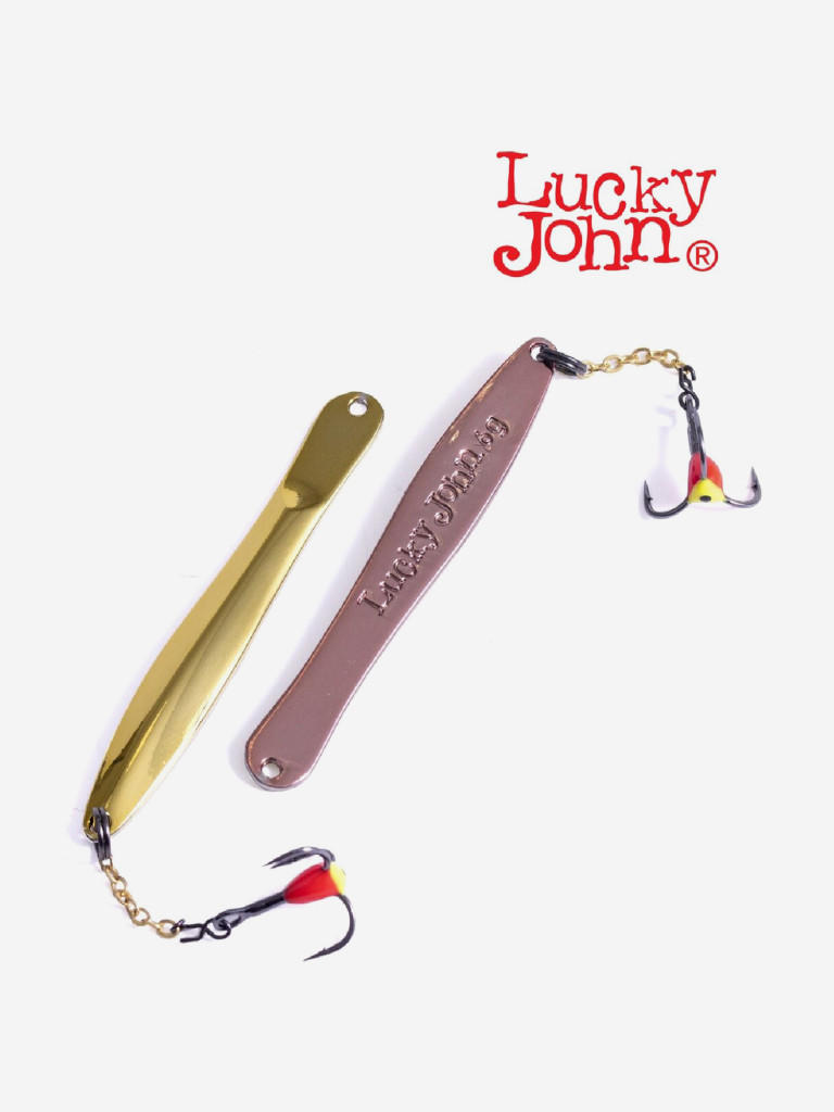 Блесна вертикальная зимняя Lucky John WALLE с цепочкой и тройником, длина 60 мм GC, блистер