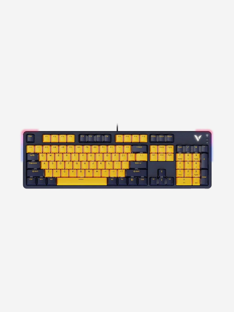 RAPOO Игровая механическая клавиатура проводная V500PRO-2024, цвет - желтый/синий
