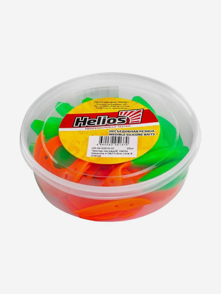 Мягкая приманка Helios Kasandra, 4"29/10,9 см, Lime & Orange, 20 штук (HS-34-020-N-20)