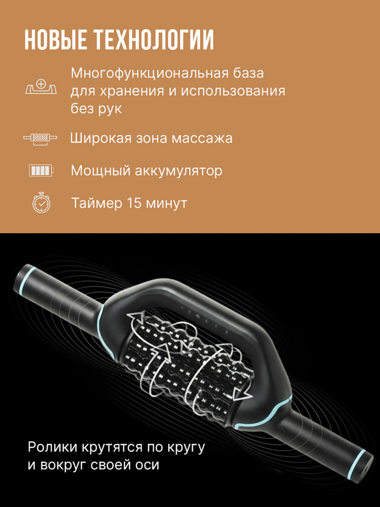 Антицеллюлитный массажер для тела SENNE, массажер для похудения Эндосфера, 6 мощностей Powered Rolling Massager