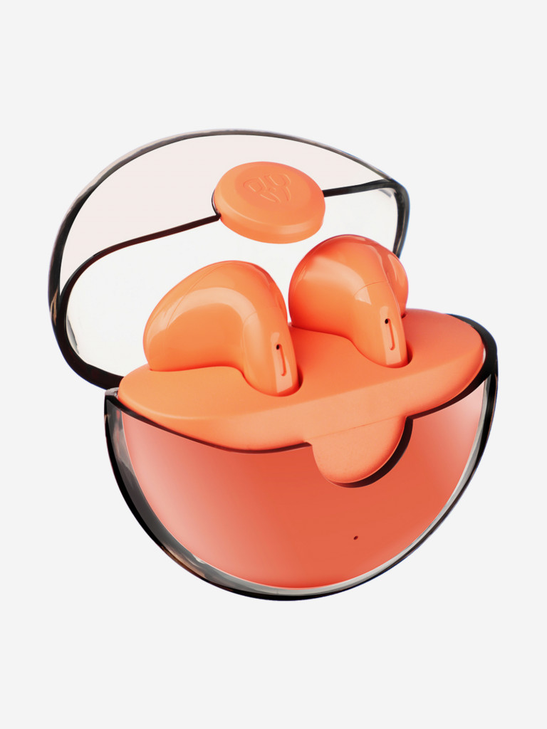 BY Наушники беспроводные TWS Spirit, 30/300мАч, оранжево-красный