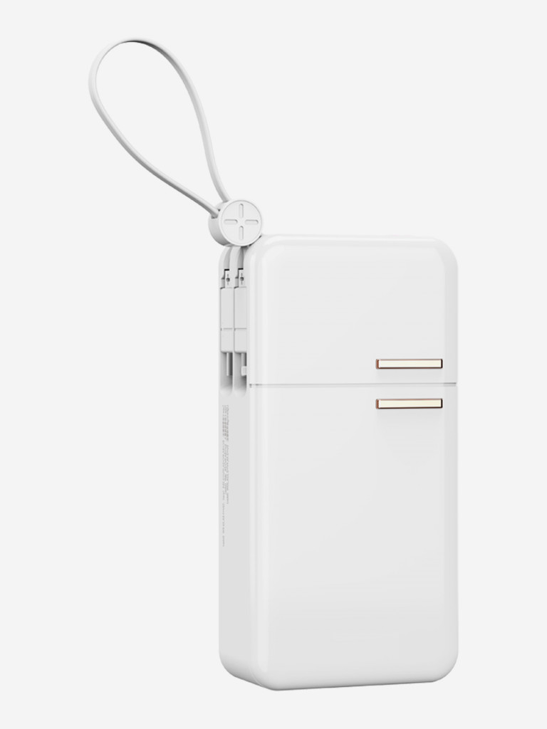 Внешний аккумулятор ROCK Y18 Fridge Series Fast Charging Power Bank with Cables белый