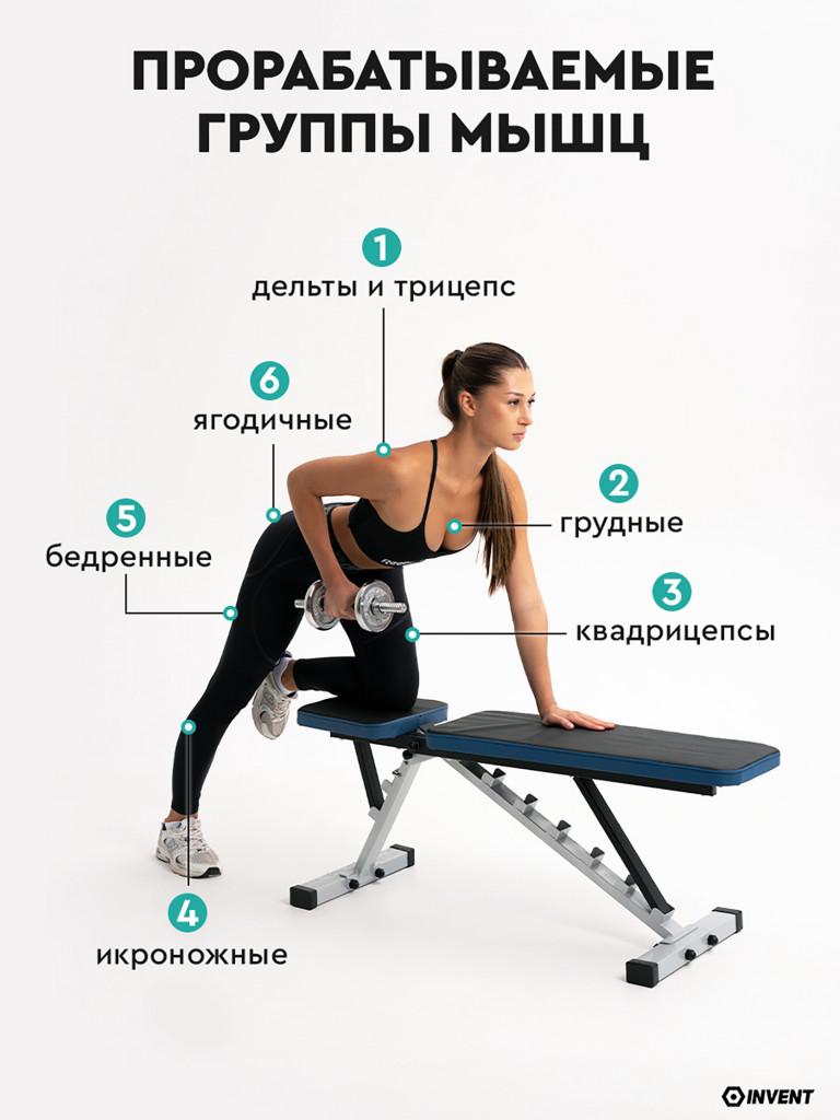 Скамья для жима складная спортивная регулируемая