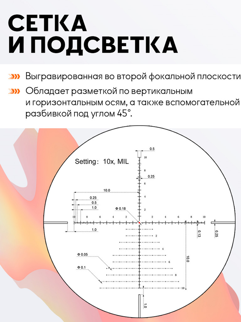 Прицел оптический Vector Optics Veyron 10x, без подсветки