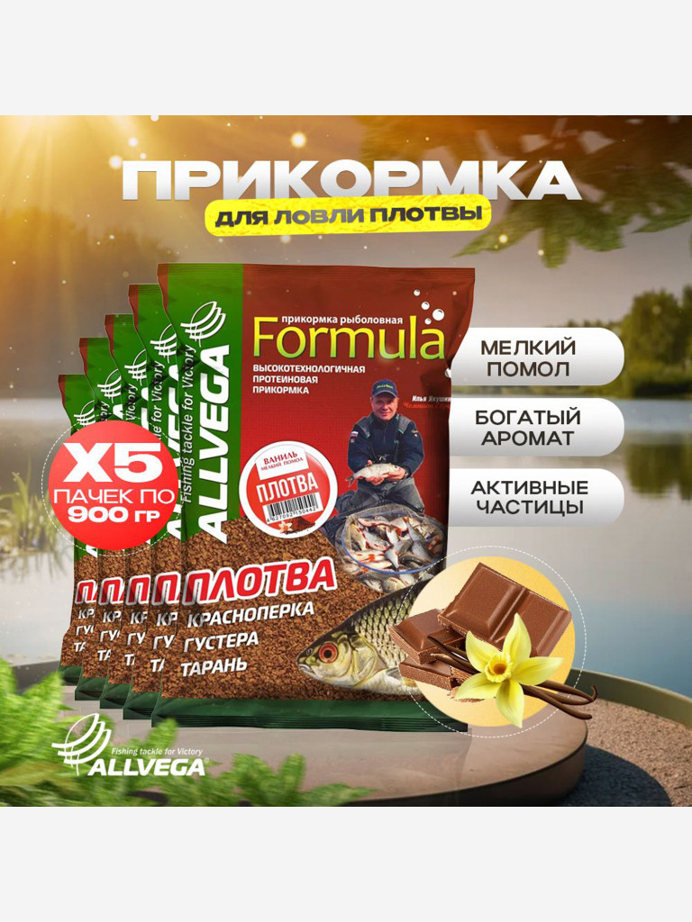 Прикормка для рыбалки ALLVEGA Formula плотва 5 пачек