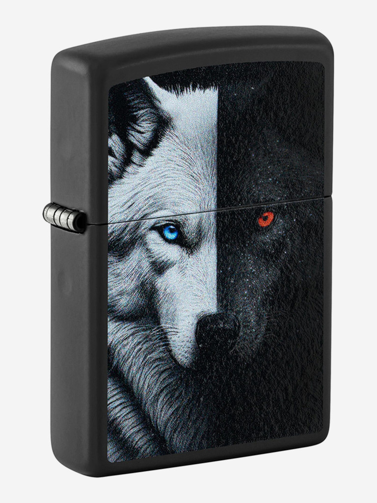 Зажигалка бензиновая ветроустойчивая Zippo Two Wolves Black Matte