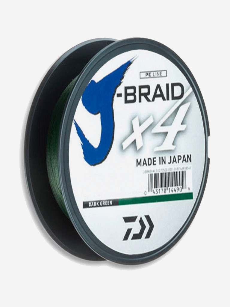 Шнур DAIWA J-Braid x4 270м Dark Green 0,19мм 10,2кг