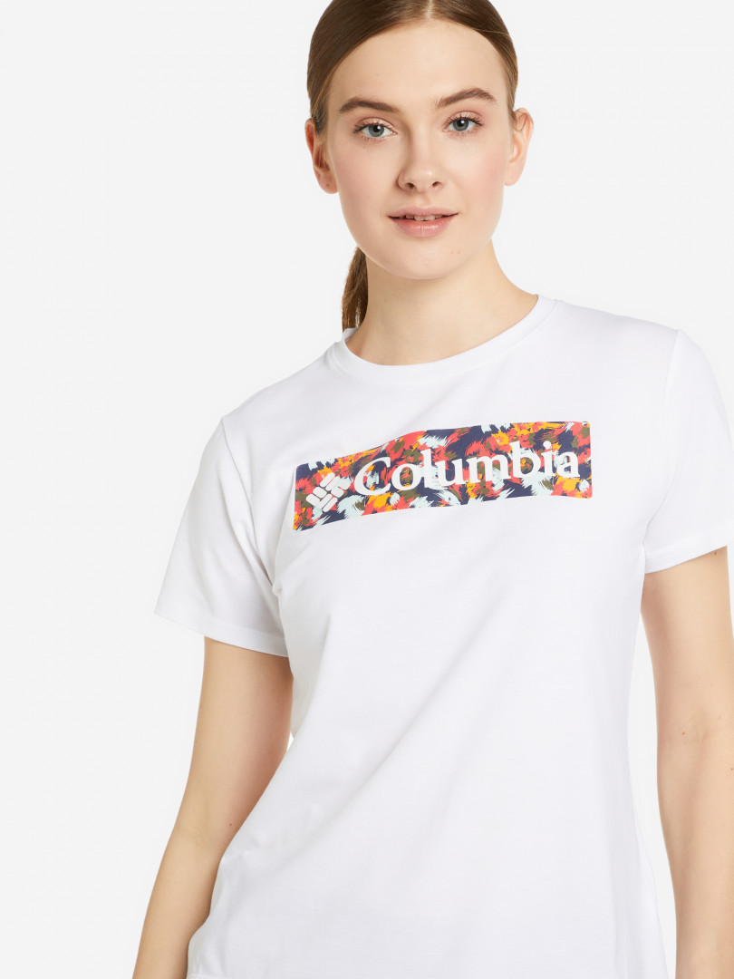 фото Футболка женская columbia sun trek ss graphic tee, белый