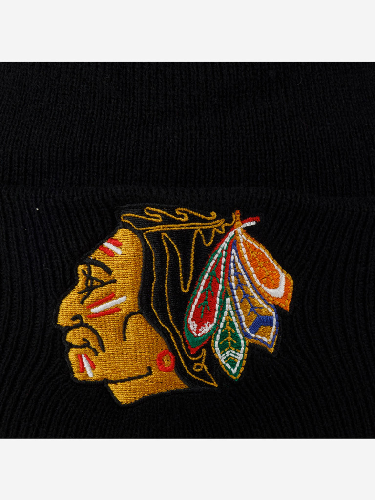 Шапка с отворотом MITCHELL NESS EU175-TEAMTALK-BLK Chicago Blackhawks NHL