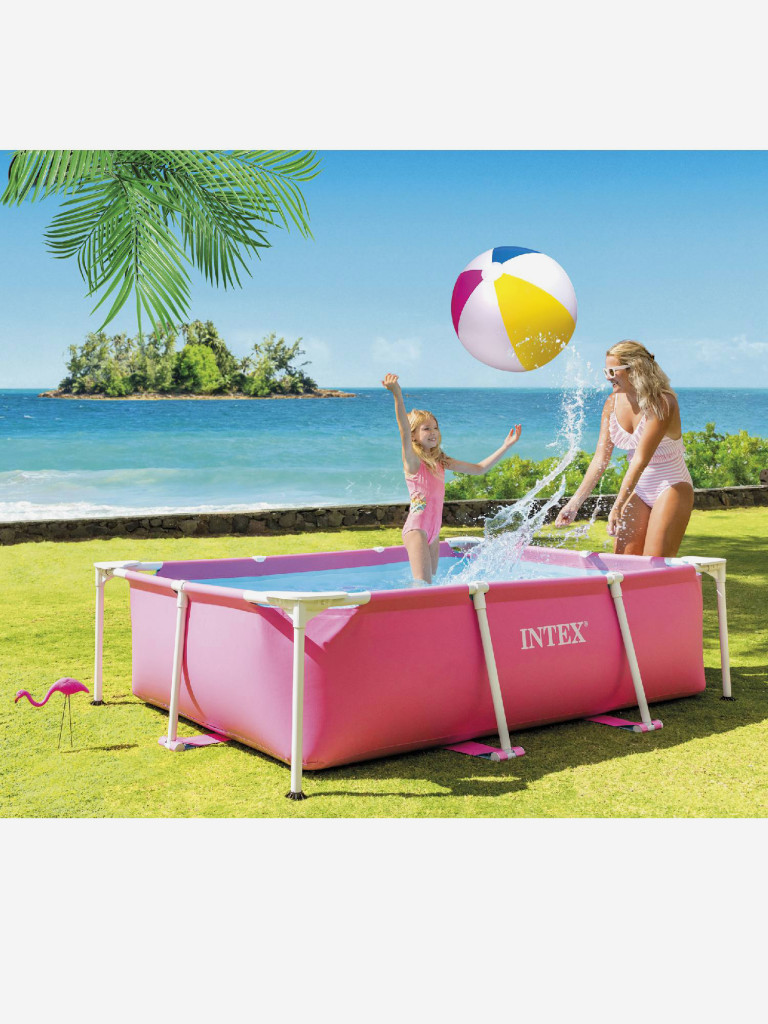 Бассейн Intex 28266 Pink Rectangular Frame, 220x150x60см