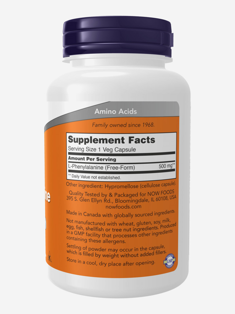 NOW "L-фенилаланин 500мг" 616мг 120 капс