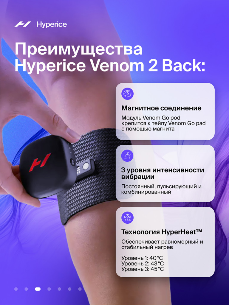 Массажер для тела электрический с нагревом Вибромассажер для спины Hyperice VenomGo