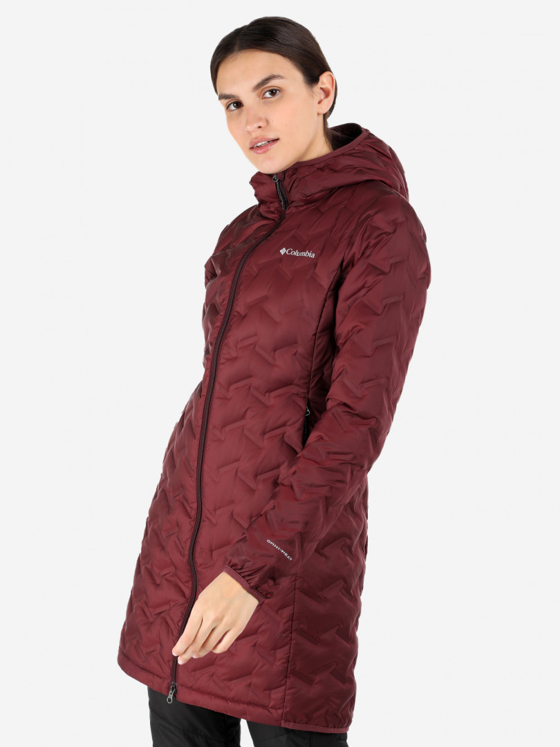 фото Пуховик женский columbia delta ridge long down jacket, красный