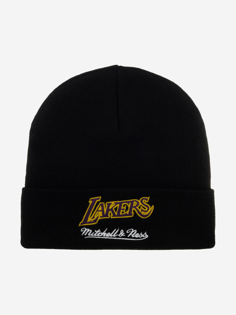 Шапка с отворотом MITCHELL NESS KTCFSH22022-LALBLCK Los Angeles Lakers NBA (черный)