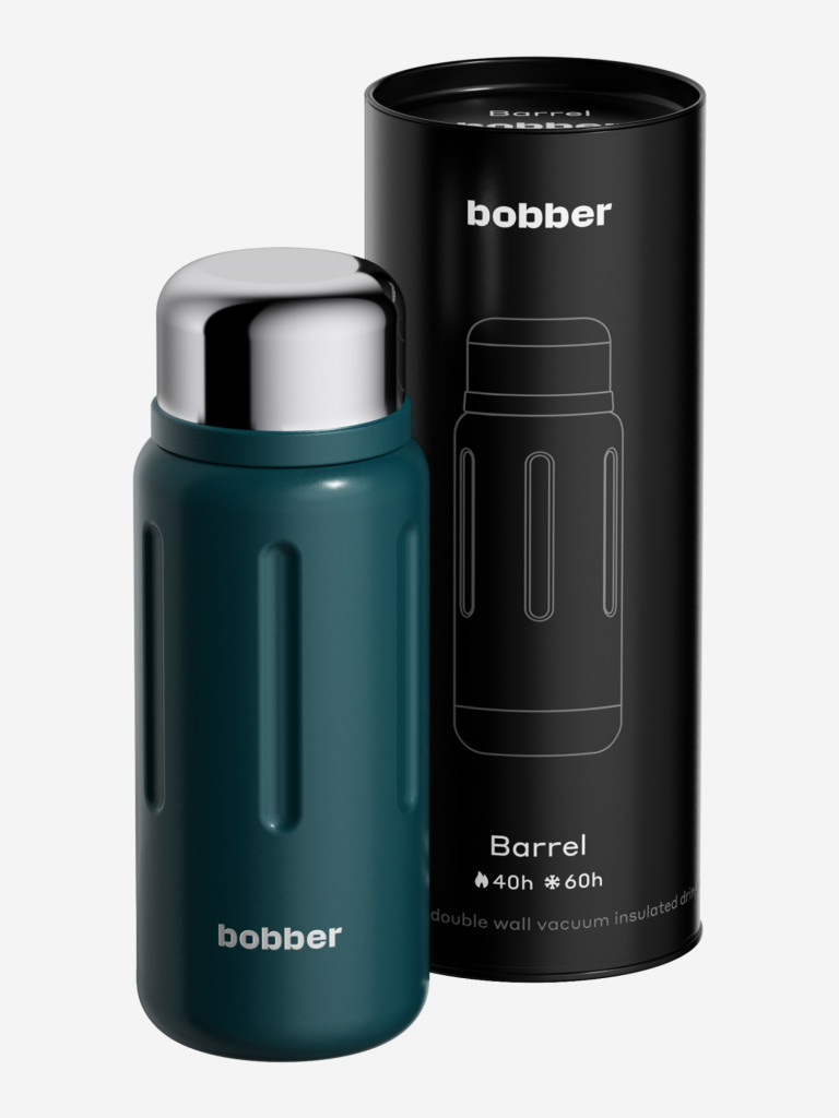 Термос вакуумный BOBBER Barrel 1 л с широким горлом и ситечком, тепло до 40 часов, темно-бирюзовый