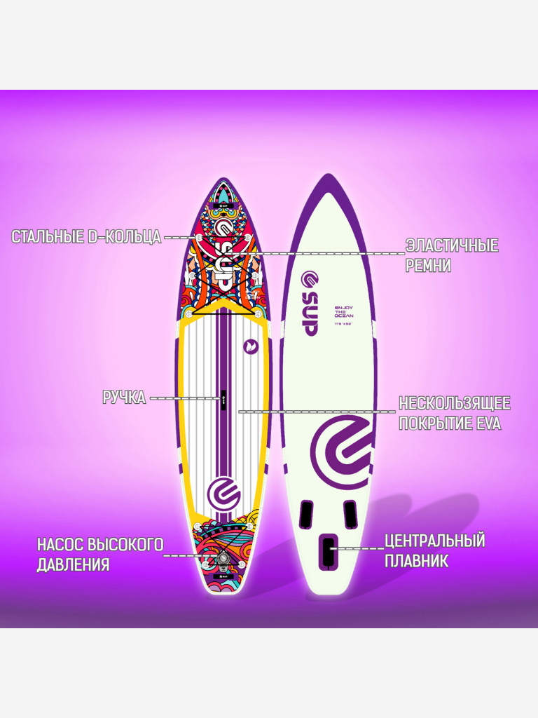 Надувной SUP-борд E-SUP MOJITO 1, 11'6" 350*81*15 см сапборд