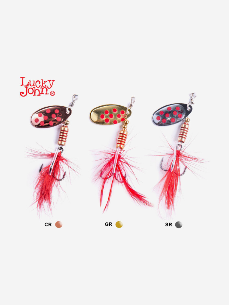 Блесна вращающаяся Lucky John SPIN X ROUND, вес 2.5 г, набор 3 шт.