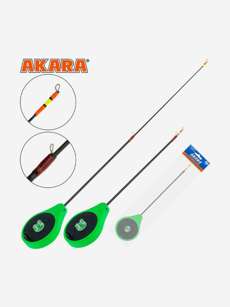 Удочка зимняя Akara Ice Pro L 355 (1,0-8,0г) 2-х составной Green