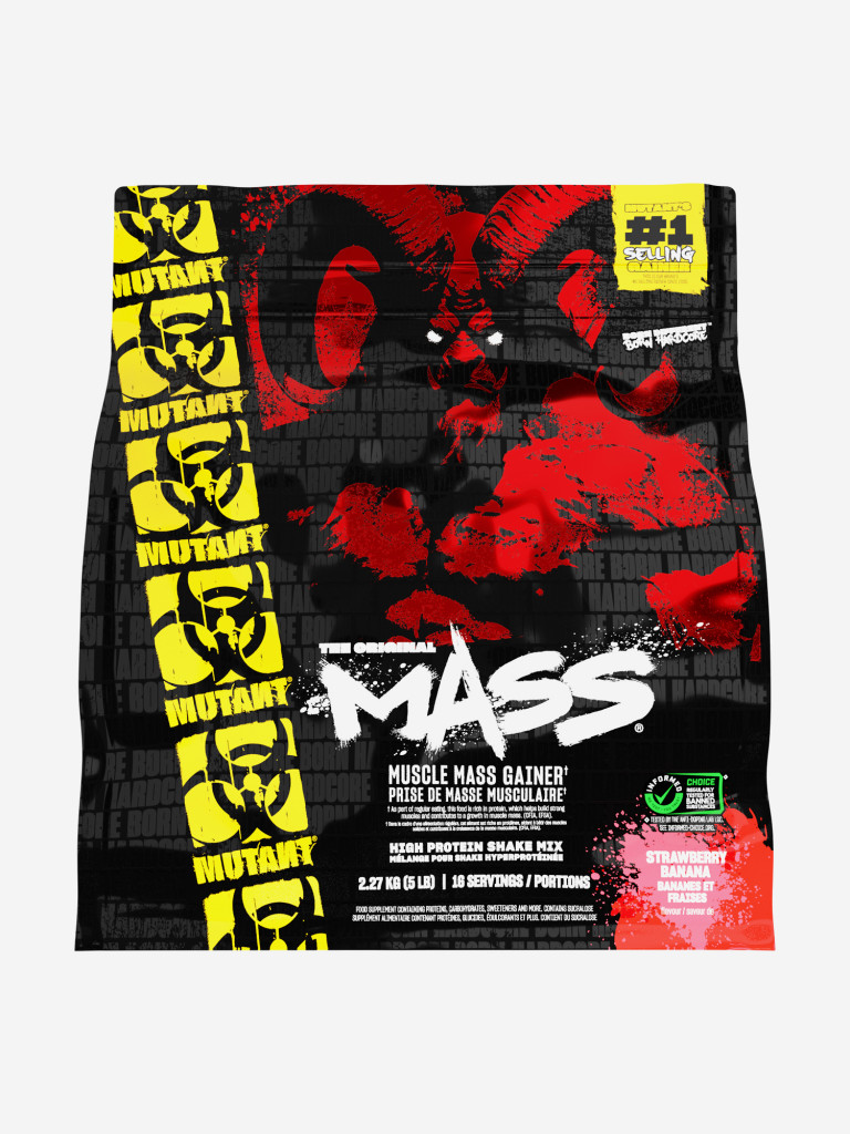 Гейнер Mutant Mass, 2270 г, Клубника, банан