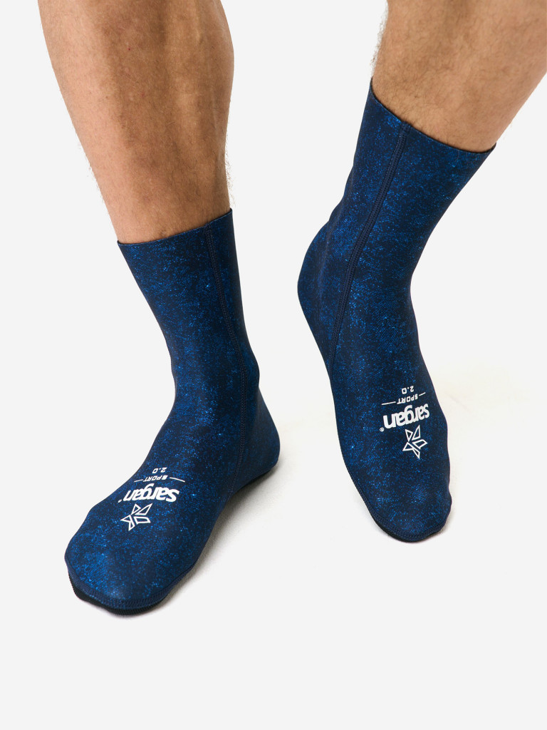 Неопреновые носки 2мм унисекс для водного спорта SARGAN Sport Синий