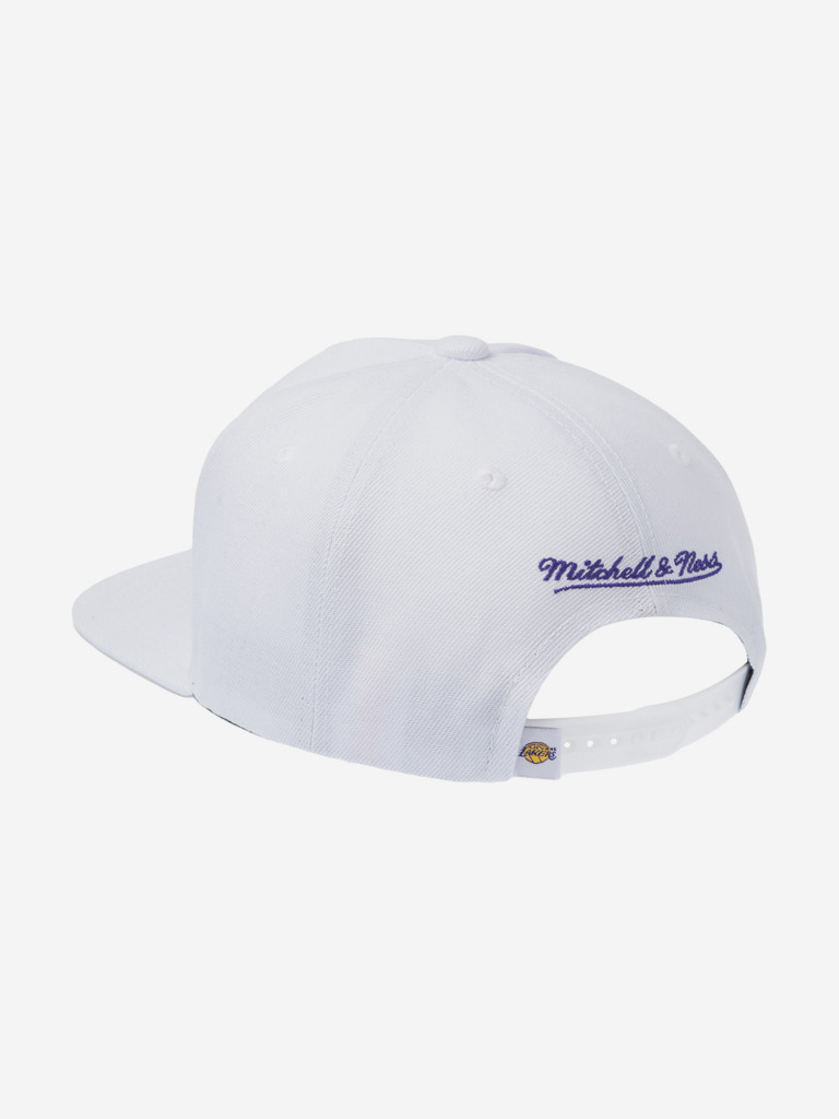 Бейсболка с прямым козырьком MITCHELL NESS HS10387-LALWHIT Los Angeles Lakers NBA (белый)