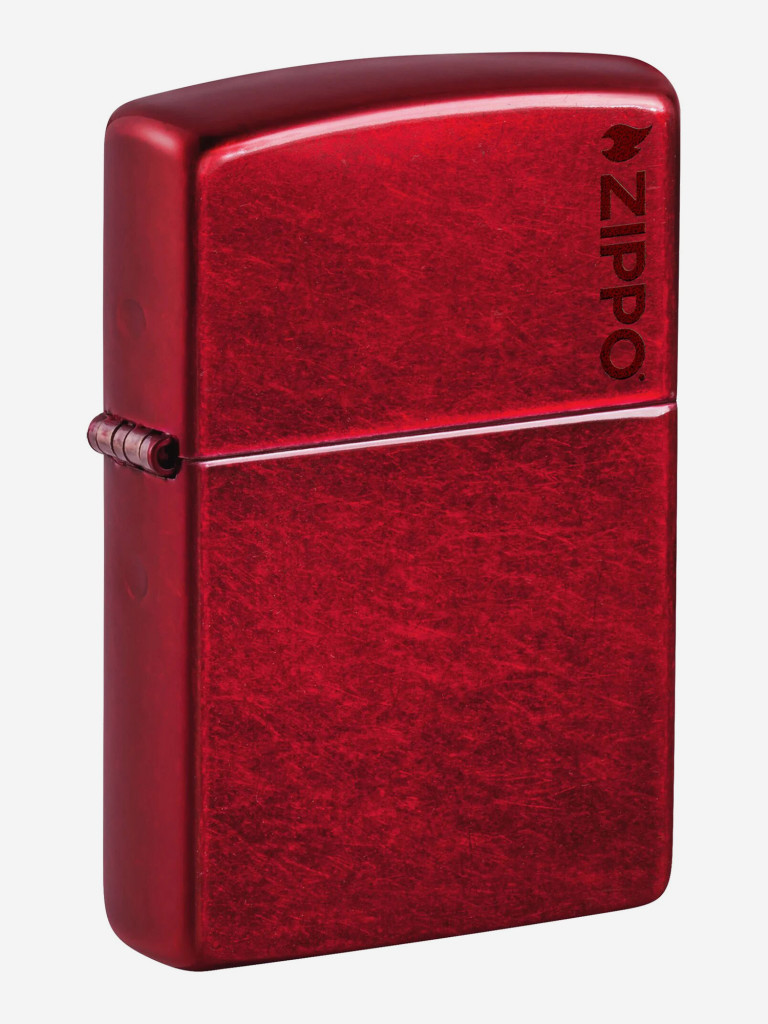 Зажигалка бензиновая ветроустойчивая Zippo Logo Candy Apple Red