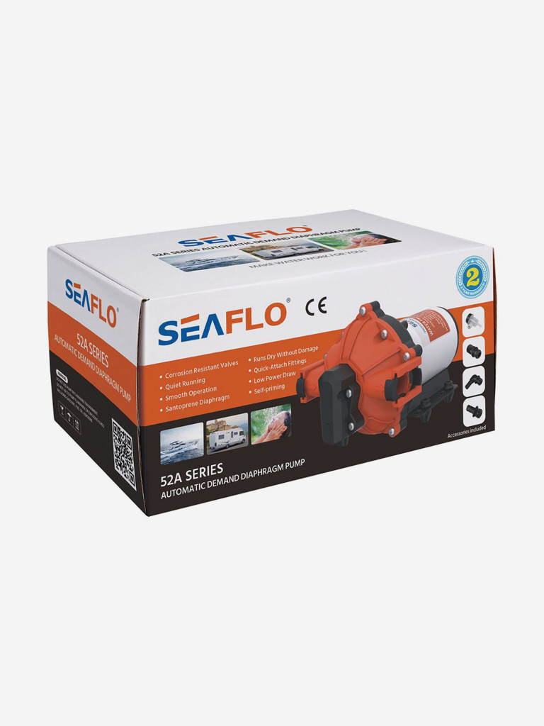Помпа водоподающая SeaFlo мембранная, 12V, 18.9 л/мин, 4.2 BAR, 60 PSI