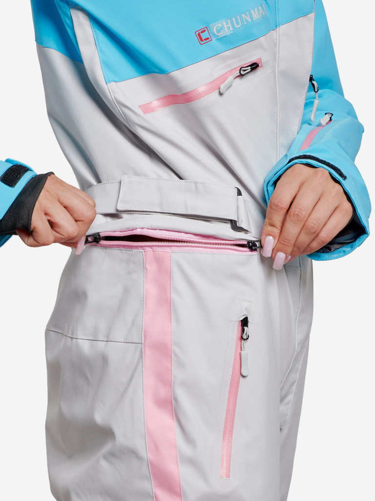 Горнолыжный комбинезон женский зимний голубого цвета 2326