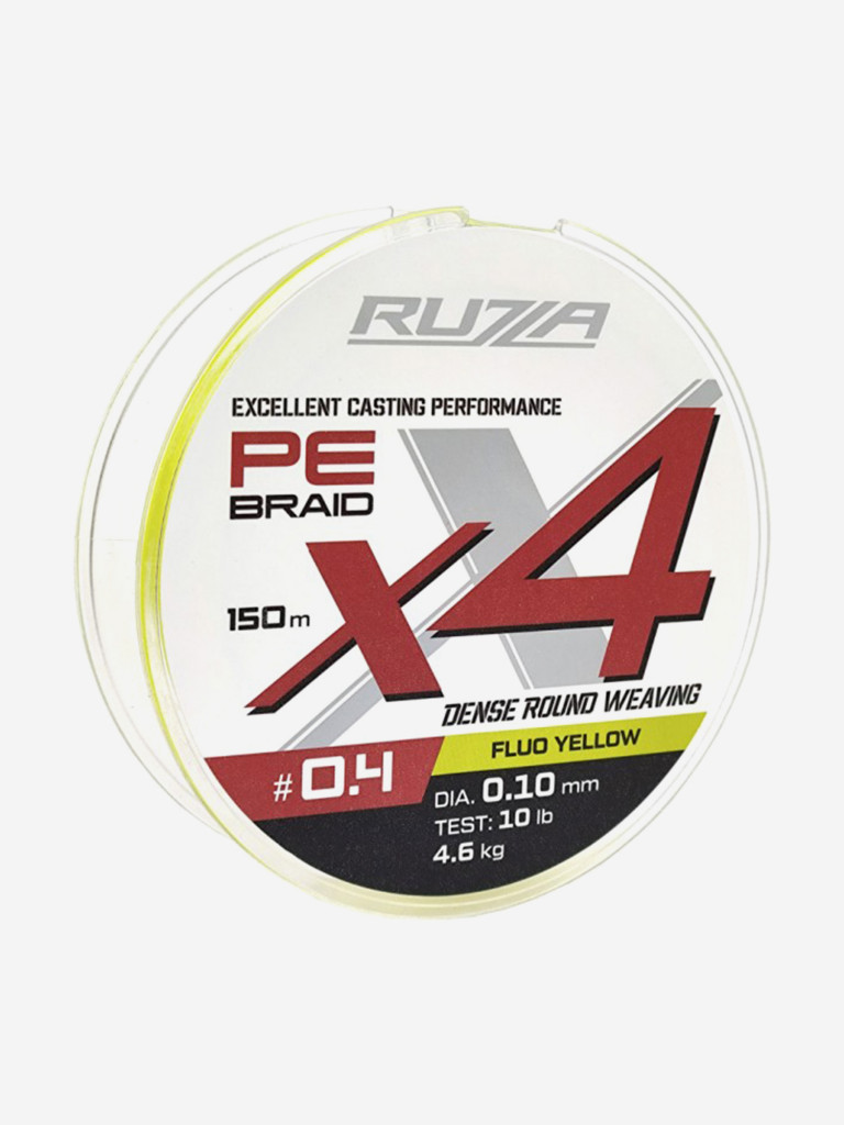 Шнур X4 150м Fluo Yellow 0,10мм 4,6кг/10lb