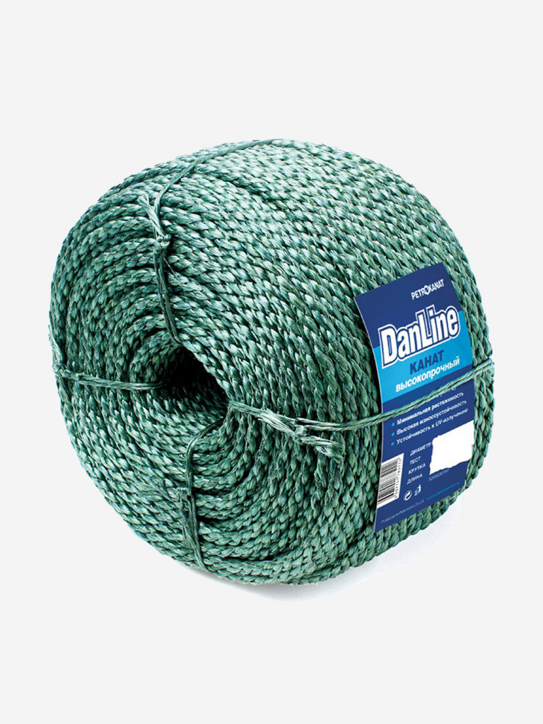 Канат крученый Петроканат DanLine 16,0 мм, 3950 кг, 200 м, Z-крутка, бухта