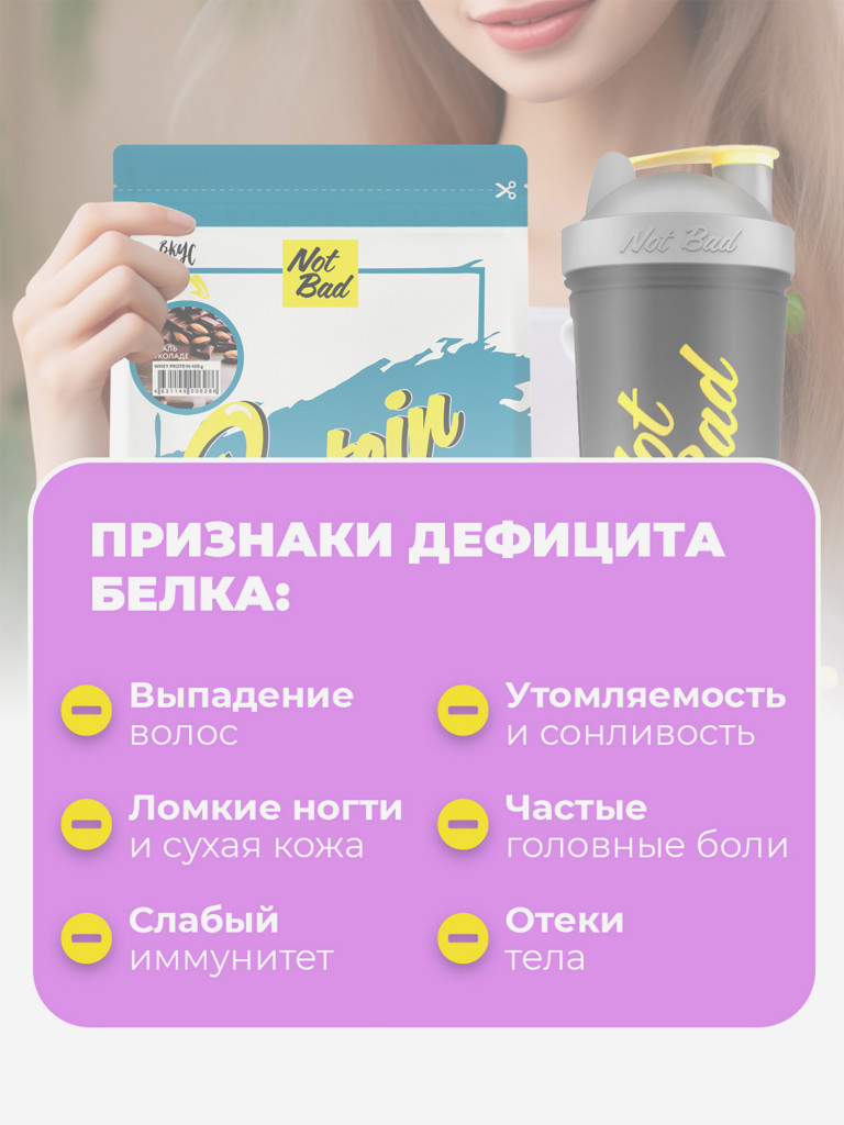 Протеин сывороточный, NotBad Whey Protein, 450 г, Миндаль в шоколаде