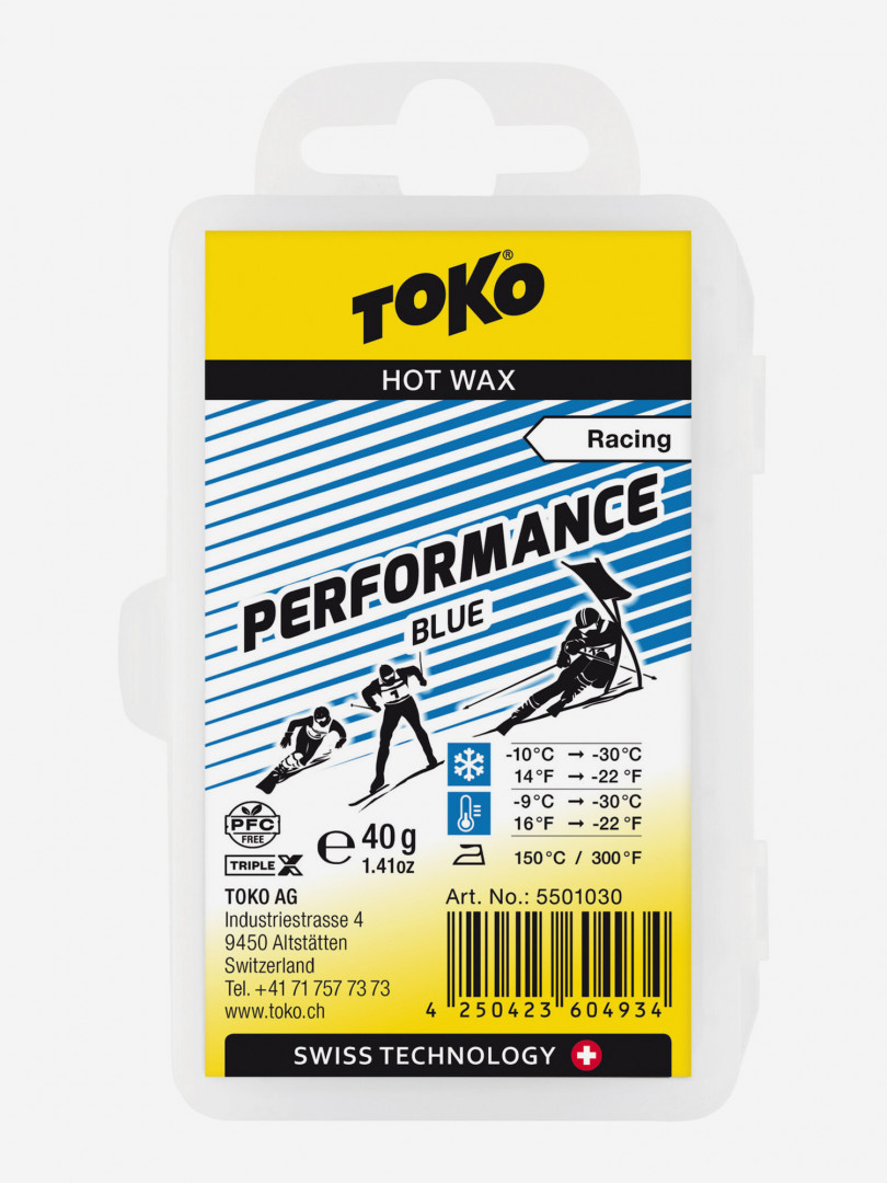 фото Мазь скольжения toko performance blue 40 gr, желтый