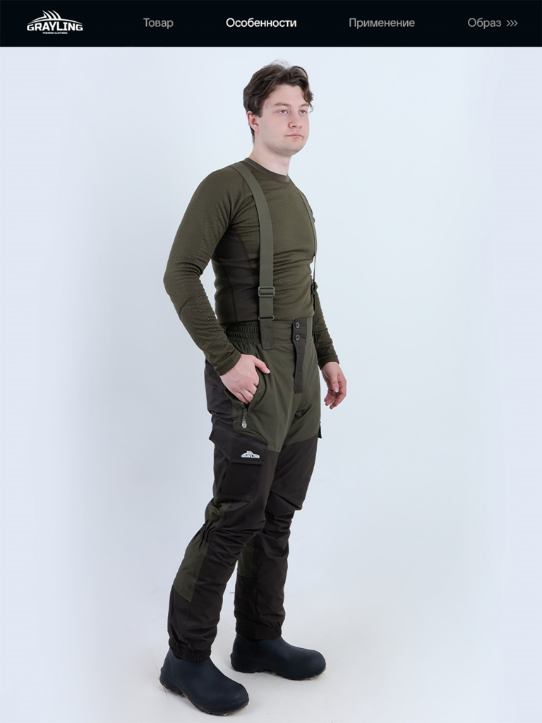 Костюм для рыбалки мужской Скат деми GRAYLING, хаки