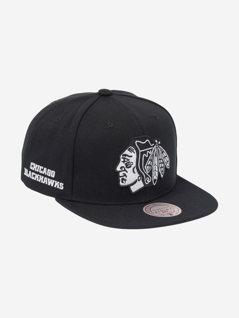 Бейсболка с прямым козырьком MITCHELL NESS HS8546-CBHBLCK Chicago Blackhawks NHL (черный)