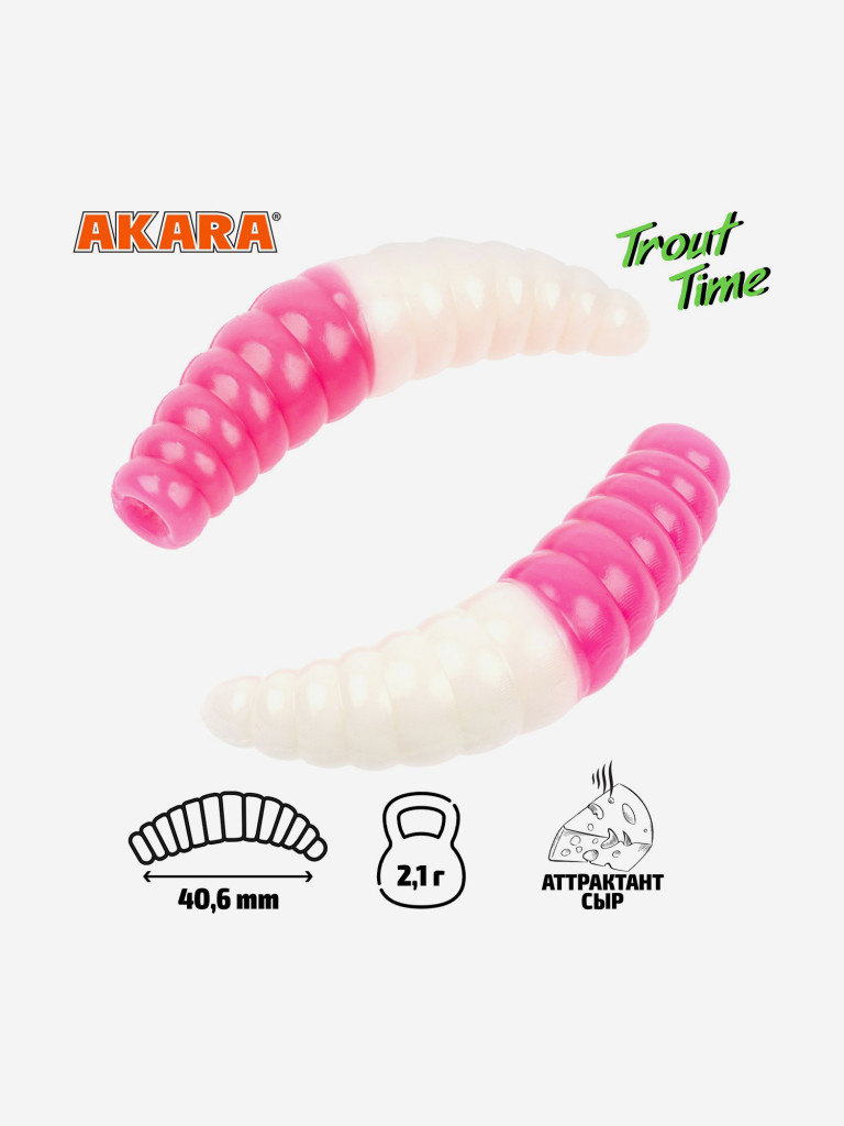 Силиконовая приманка Akara Trout Time MAGGOT 1,6 Cheese 451 (20 шт.)
