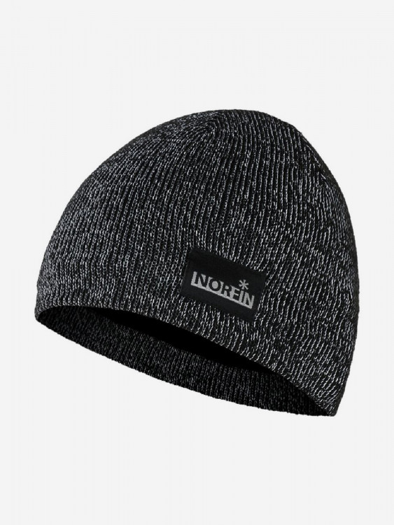 Шапка мужская Norfin COBOLD REFLECTIVEL зимняя трикотажная светоотражающая бини для рыбалки и охоты