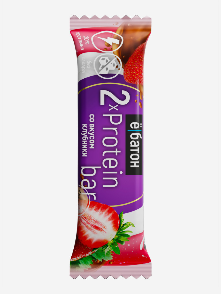 Протеиновые батончики Е-батон Protein bar без сахара набор ассорти 4 вкуса: печенье, кокос, шоколад, клубника (в шоу-боксе 20шт по 50г)