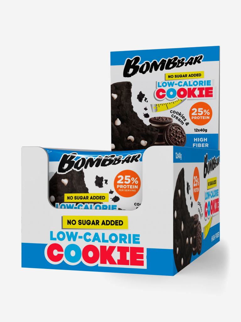 Низкокалорийное печенье 12 шт. Bombbar со вкусом "Печенье-крем", 40г. х 12шт.