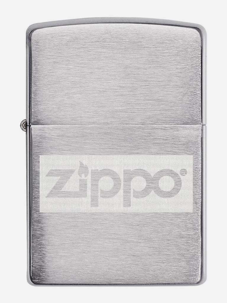 Подарочный набор ZIPPO: Ветроустойчивая зажигалка Zippo Brushed Chrome и фляжка 89 мл
