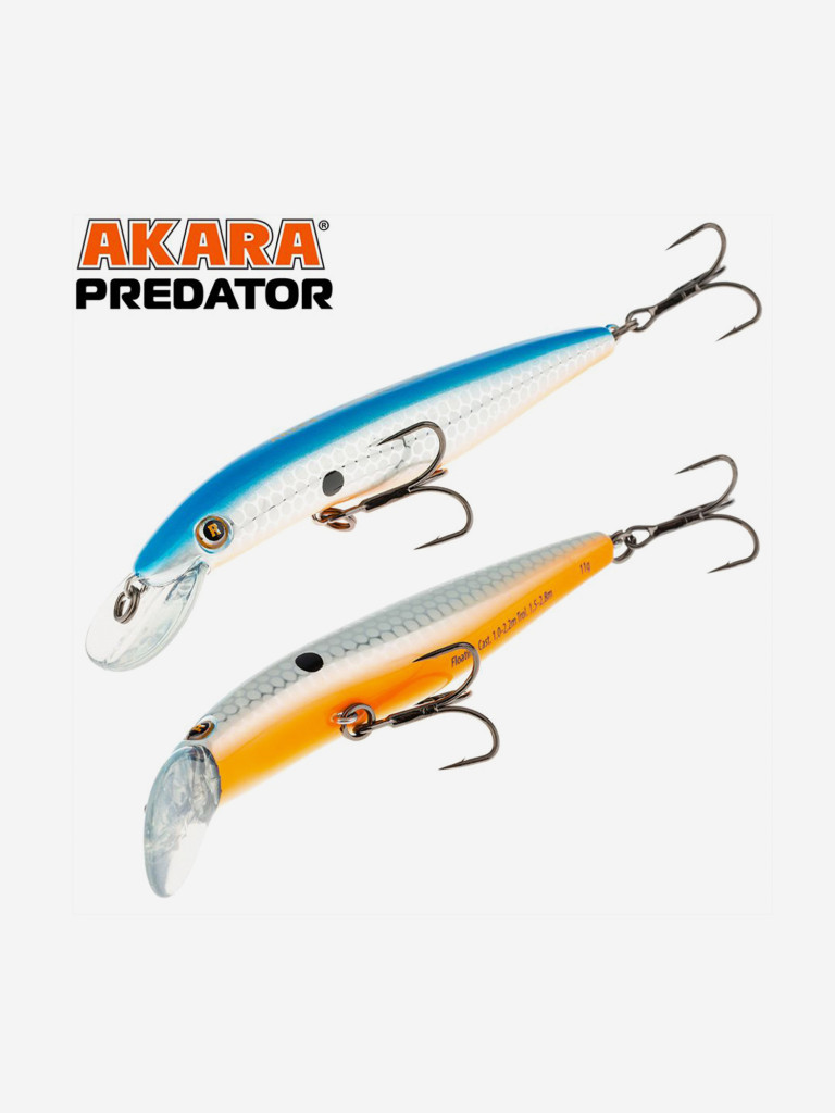 Воблер Akara Predator 100F минноу плавающий на щуку, судака 11гр A12