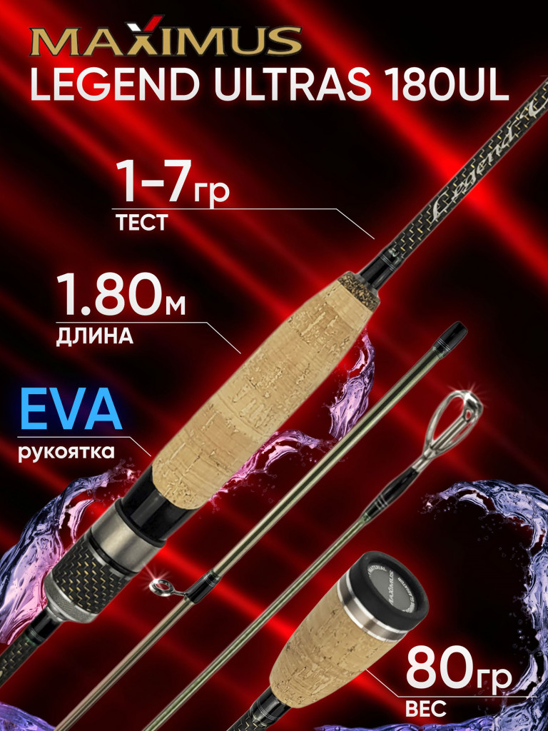 Спиннинг Maximus LEGEND ULTRAS 180UL 1.80м 1-7гр