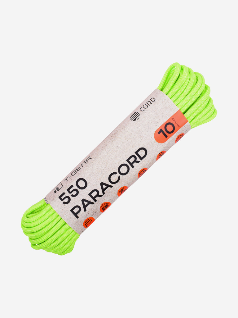 Паракорд 550 T-Gear x CORD nylon 10м (Neon Green)