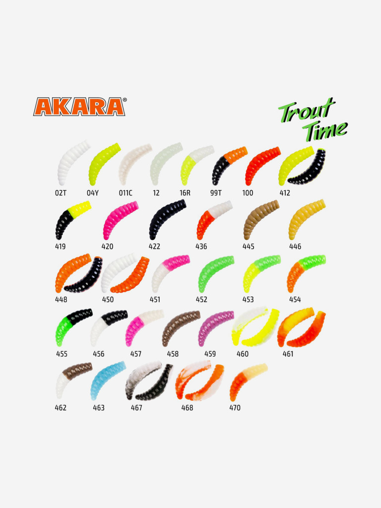 Силиконовая приманка Akara Trout Time MAGGOT 1,6 457, Shrimp (20 шт.)
