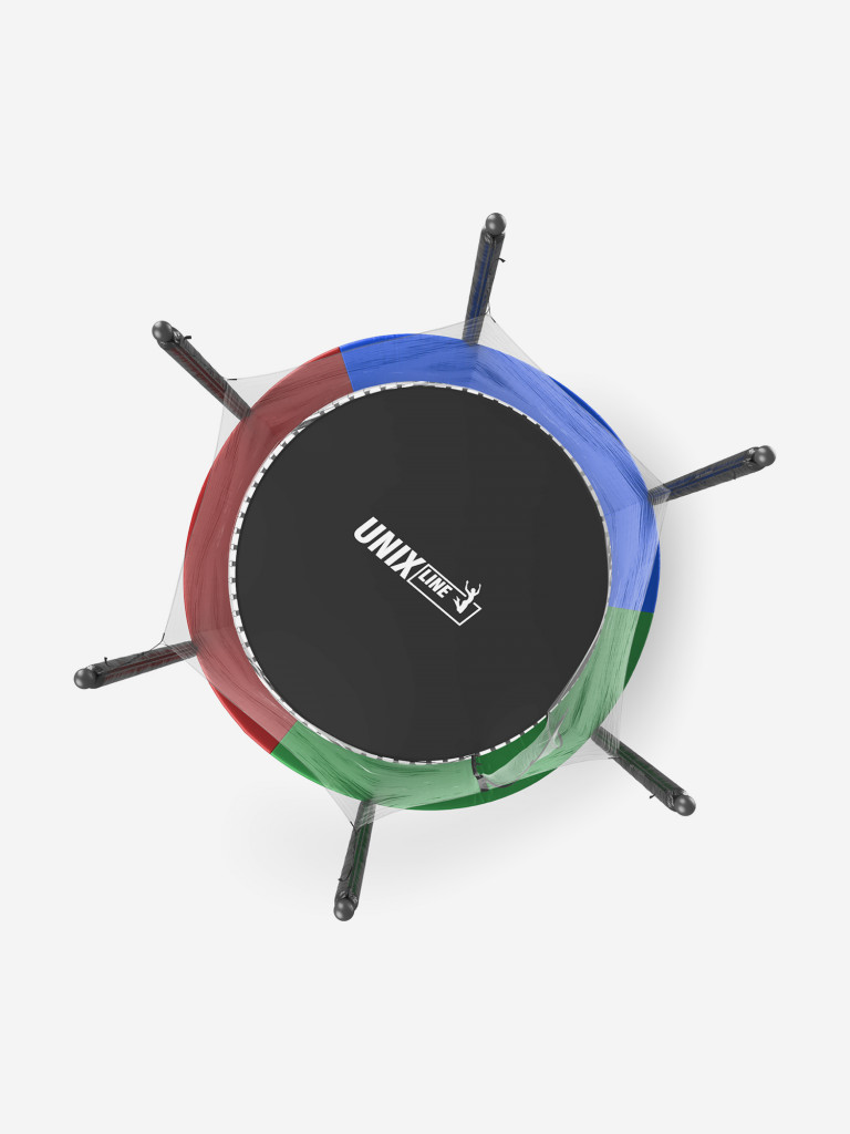 Батут каркасный UNIX Line Simple 6 ft Color с внутренней защитной сеткой, общий диаметр 183 см, до 100 кг