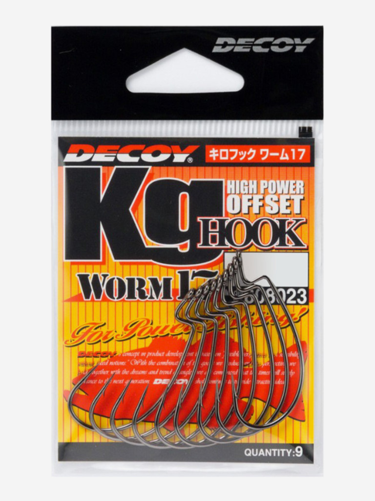 Крючок Decoy офсетный Worm 17 KG Hook #1/0 (в упаковке 9 штук)