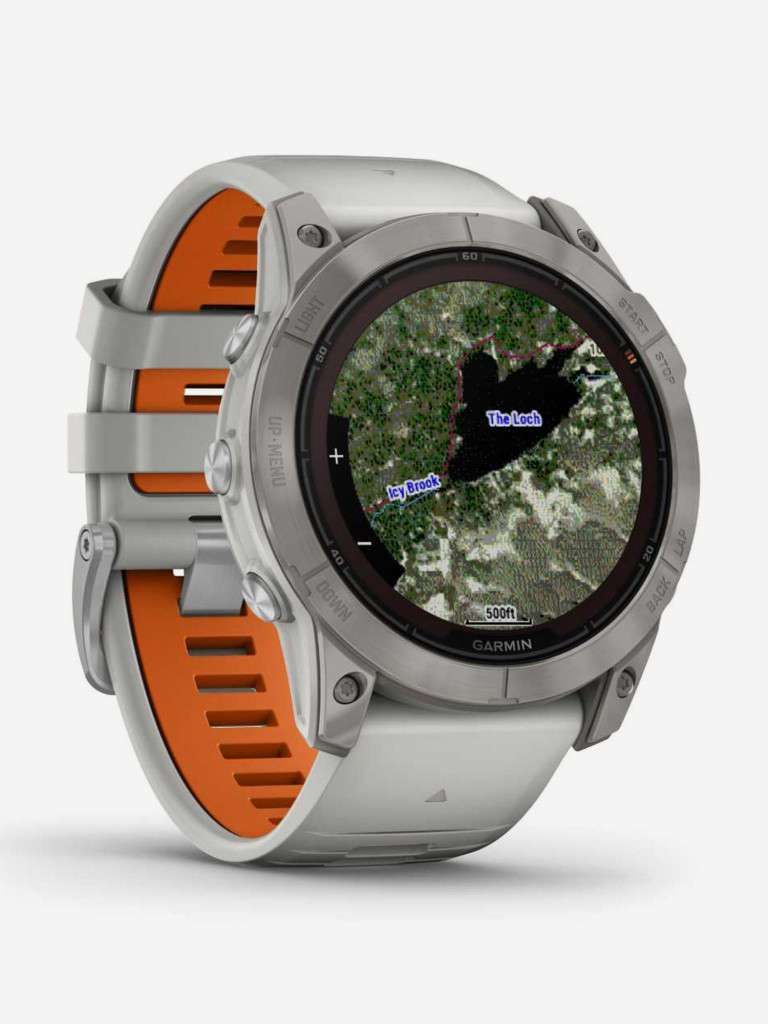 Спортивные часы Garmin Fenix 7X Pro Sapph Sol Ti w/Gray/Orange Band (010-02778-15G)