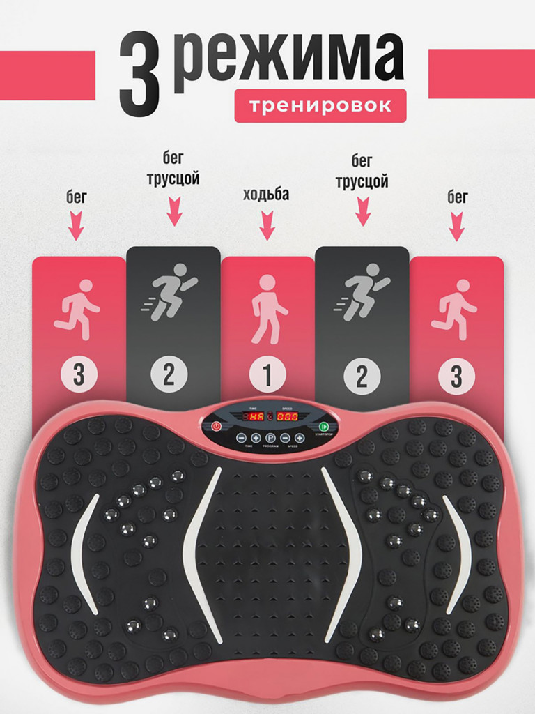 Виброплатформа Kulak для похудения модель 105 цвет розовый