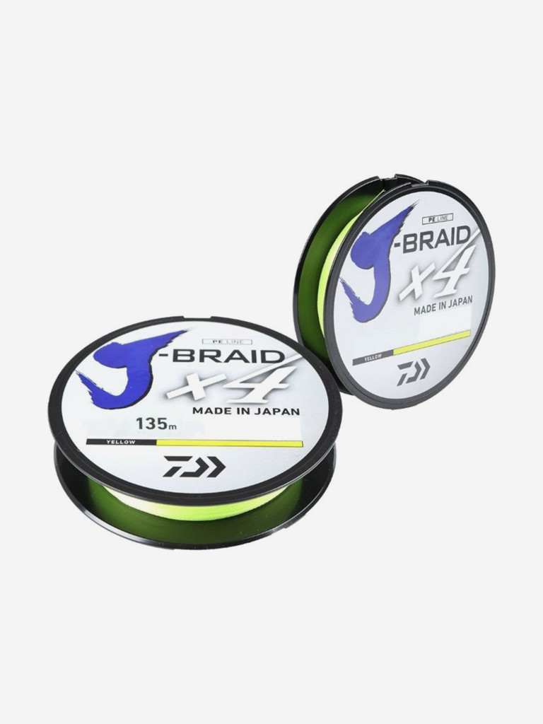 Шнур DAIWA J-Braid x4 135м Yellow 0,21мм 12,4кг